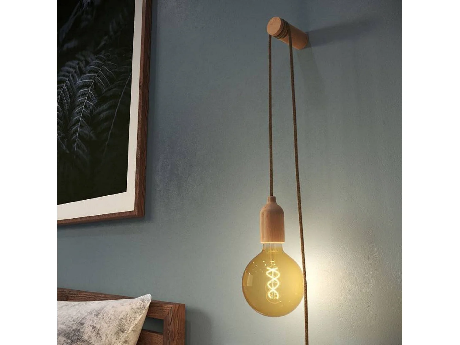 Lampada da Parete in Legno Snake KFIN272EU-KPASL01 CREATIVE-CABLES Marrone Chiaro