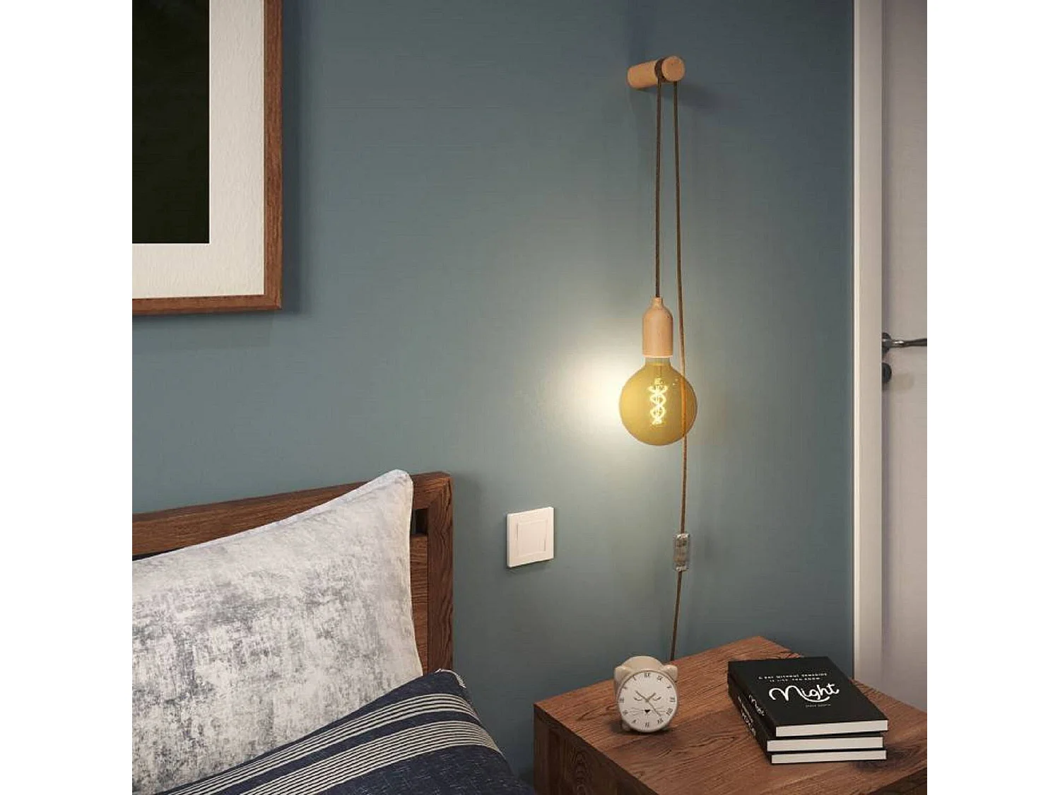 Lampada da Parete in Legno Snake KFIN272EU-KPASL01 CREATIVE-CABLES Marrone Chiaro