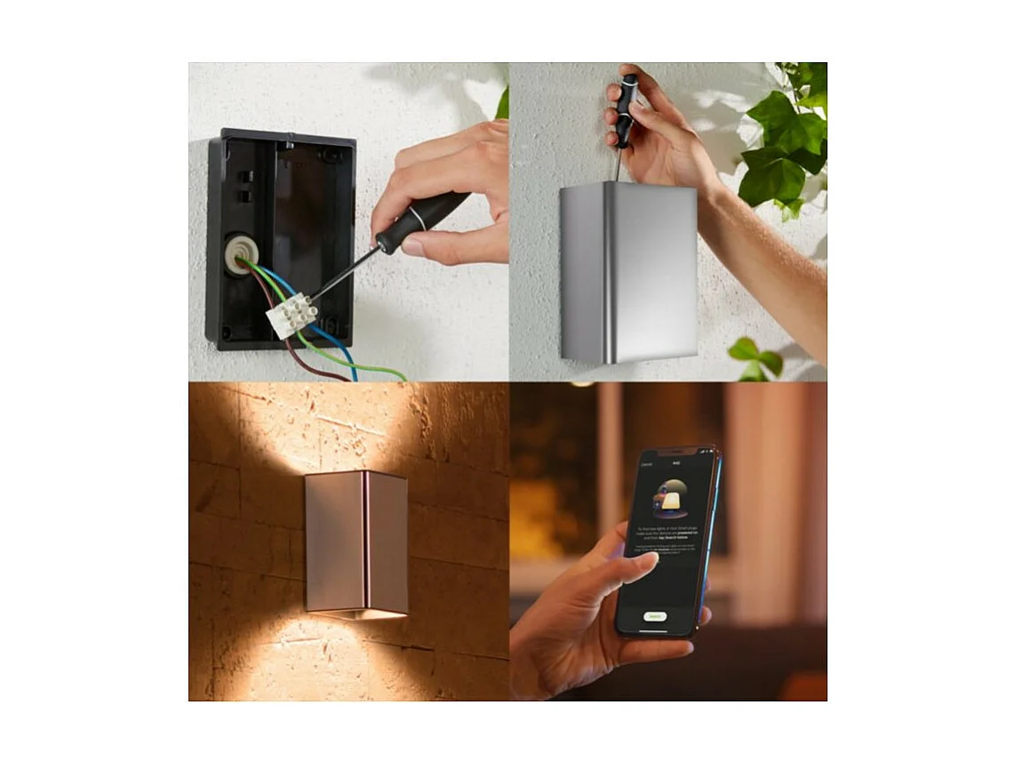 Applique Murale LED Extérieure White Color Resonate Inox 2x8W  Hue  RGBW