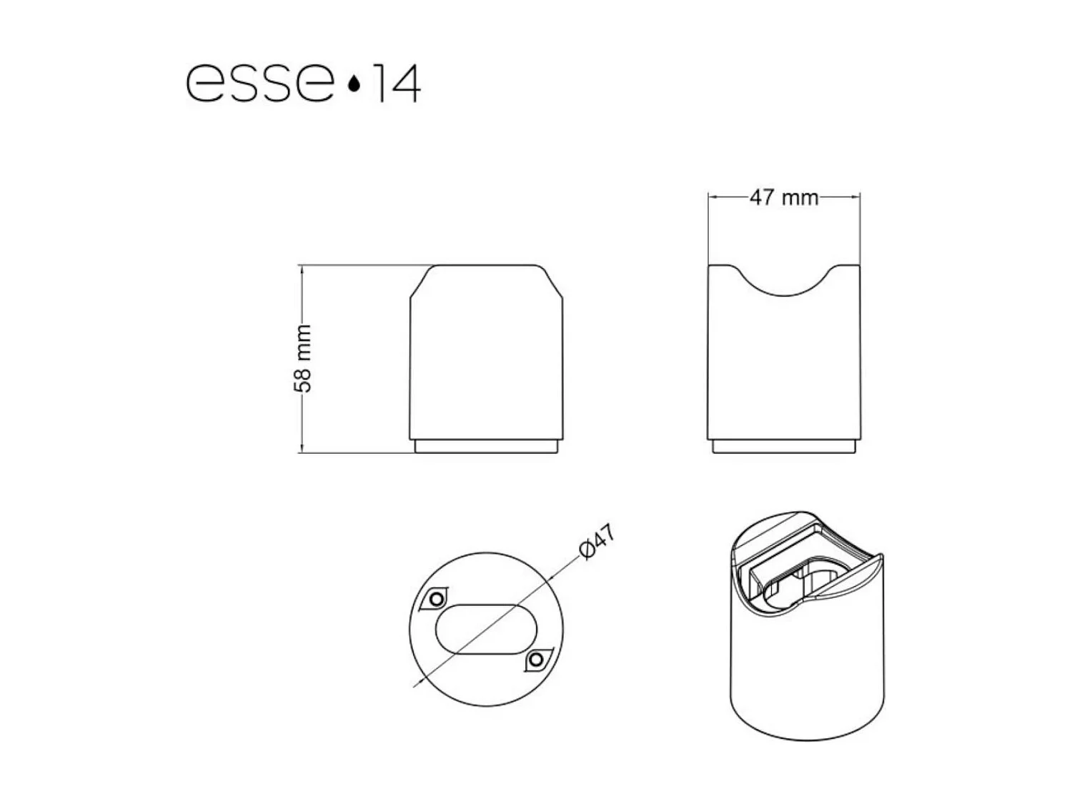 TechBrey Aplique LED Baño IP44 Esse14 Creative-Cables KPLS14DPB