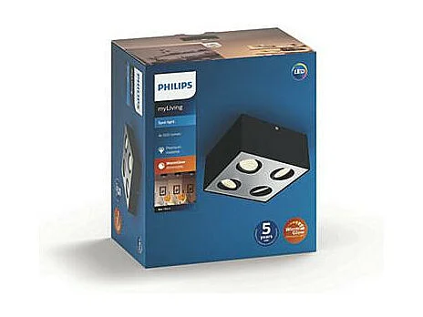 TechBrey Aplique LED Cuádruple Warmglow 18W PHILIPS Box