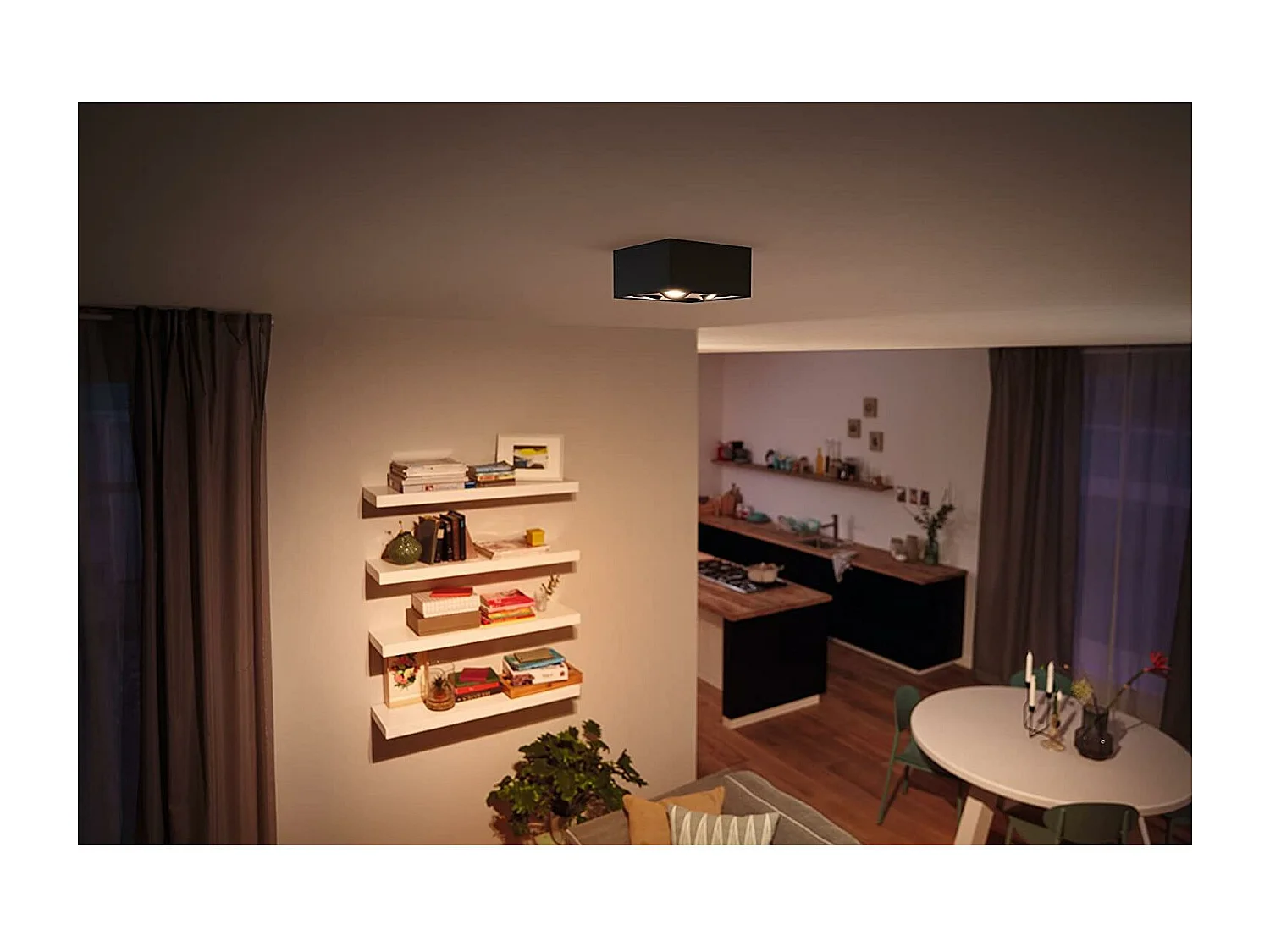 TechBrey Aplique LED Cuádruple Warmglow 18W PHILIPS Box