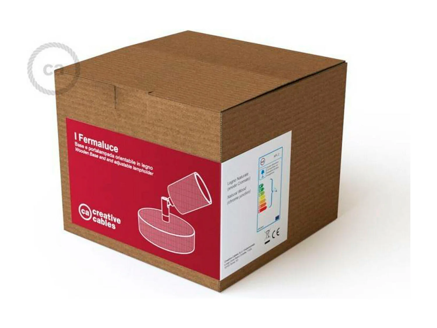 Applique Fermaluce Wood 90º APL201FB10TBS1CR CREATIVE-CABLES Naturale