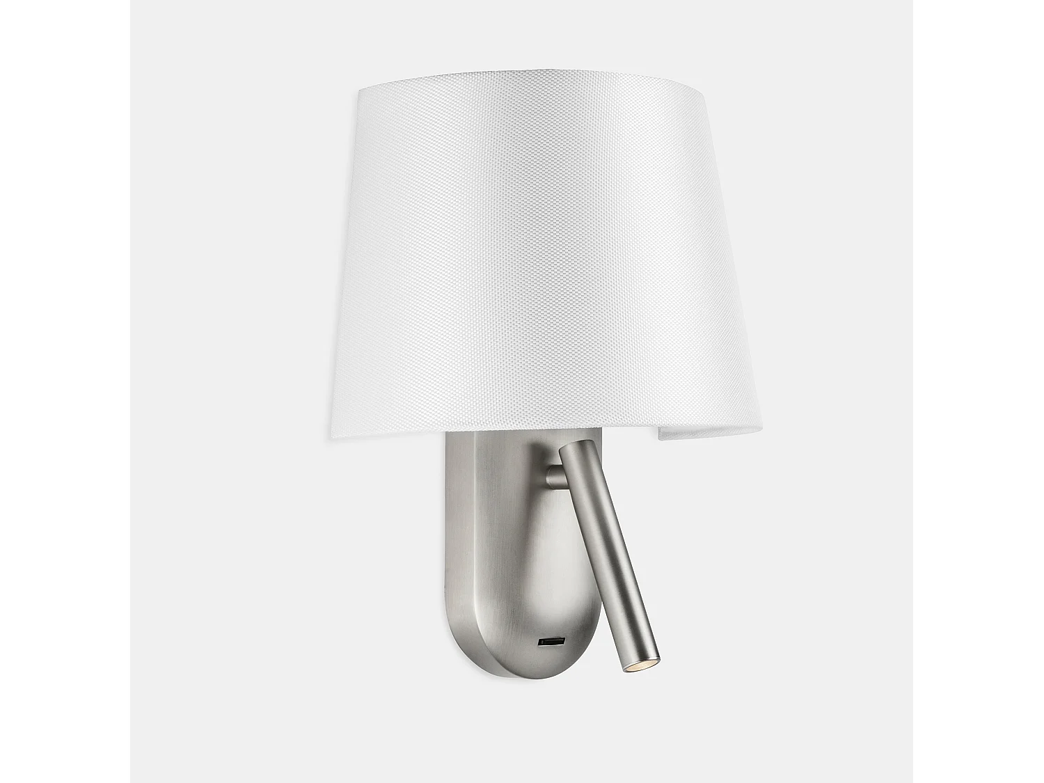 ÉCRAN | Applique intérieure pour éclairer frontalement | LED blanc chaud | Pour ampoule E27 | Couleur blanc et nickel satiné