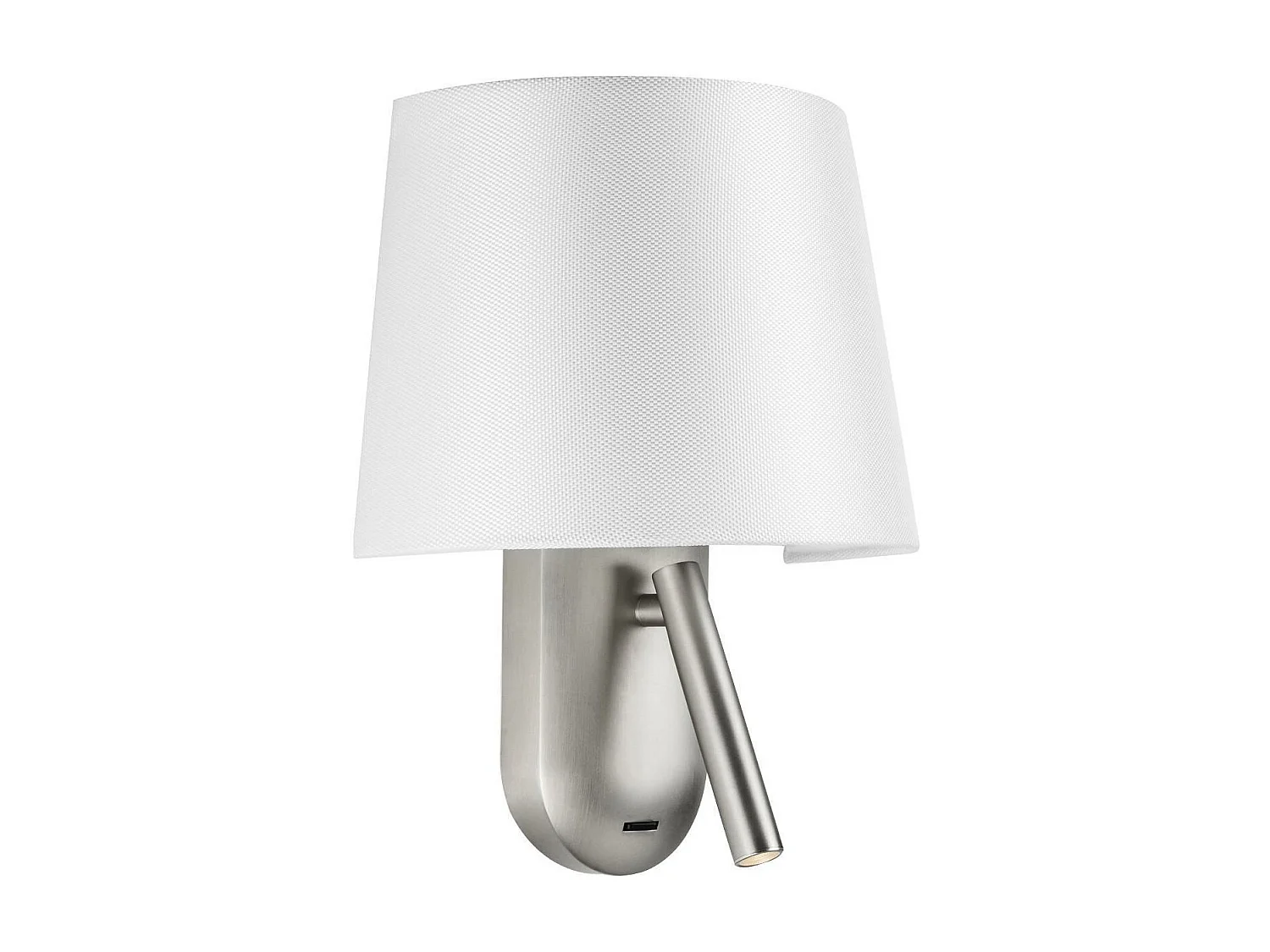 ÉCRAN | Applique intérieure pour éclairer frontalement | LED blanc chaud | Pour ampoule E27 | Couleur blanc et nickel satiné