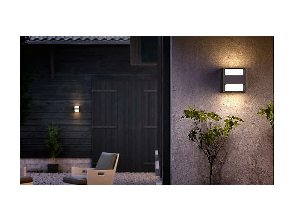 Applique da Parete LED 2x4.5W Per Esterni Doppia Luce Arbour Antracite