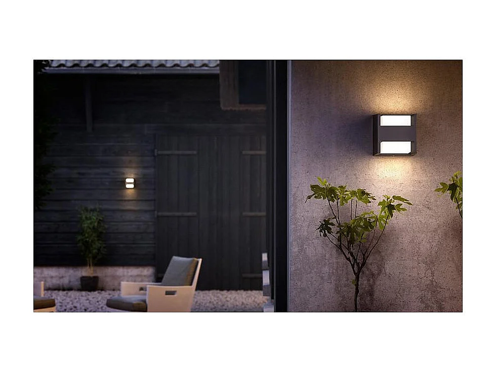 Applique da Parete LED 2x4.5W Per Esterni Doppia Luce Arbour Antracite