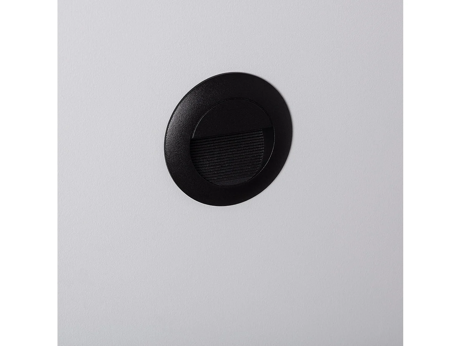 Balise Murale Extérieure LED 3W Encastrable Aluminium Ronde Noire Olite 2700K Blanc chaud