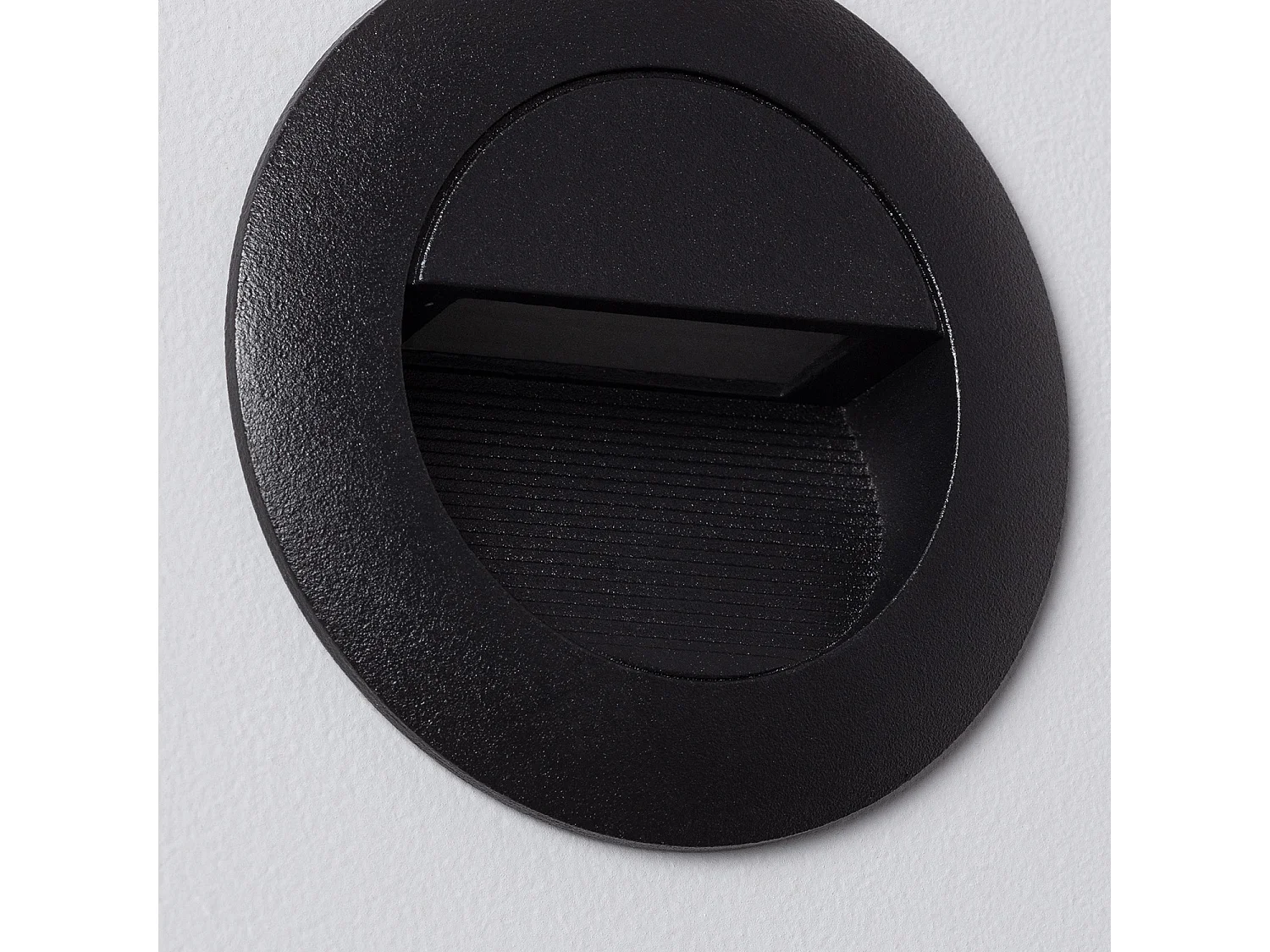 Balise Murale Extérieure LED 3W Encastrable Aluminium Ronde Noire Olite 2700K Blanc chaud