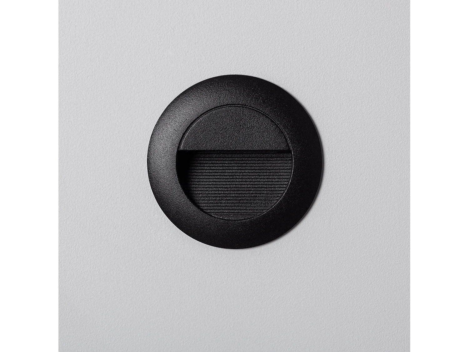 Balise Murale Extérieure LED 3W Encastrable Aluminium Ronde Noire Olite 2700K Blanc chaud