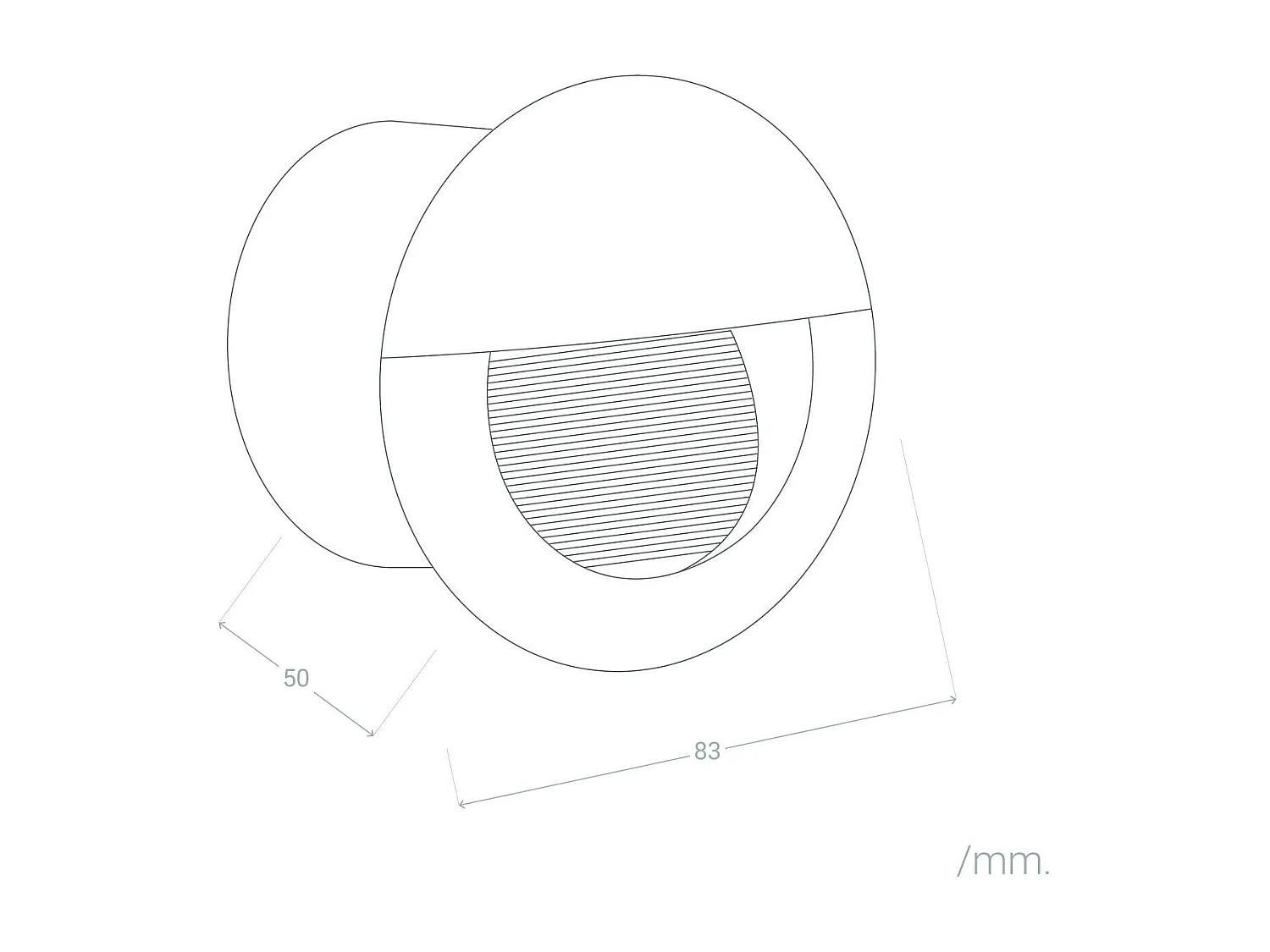 Balise Murale Extérieure LED 3W Encastrable Aluminium Ronde Noire Olite 2700K Blanc chaud