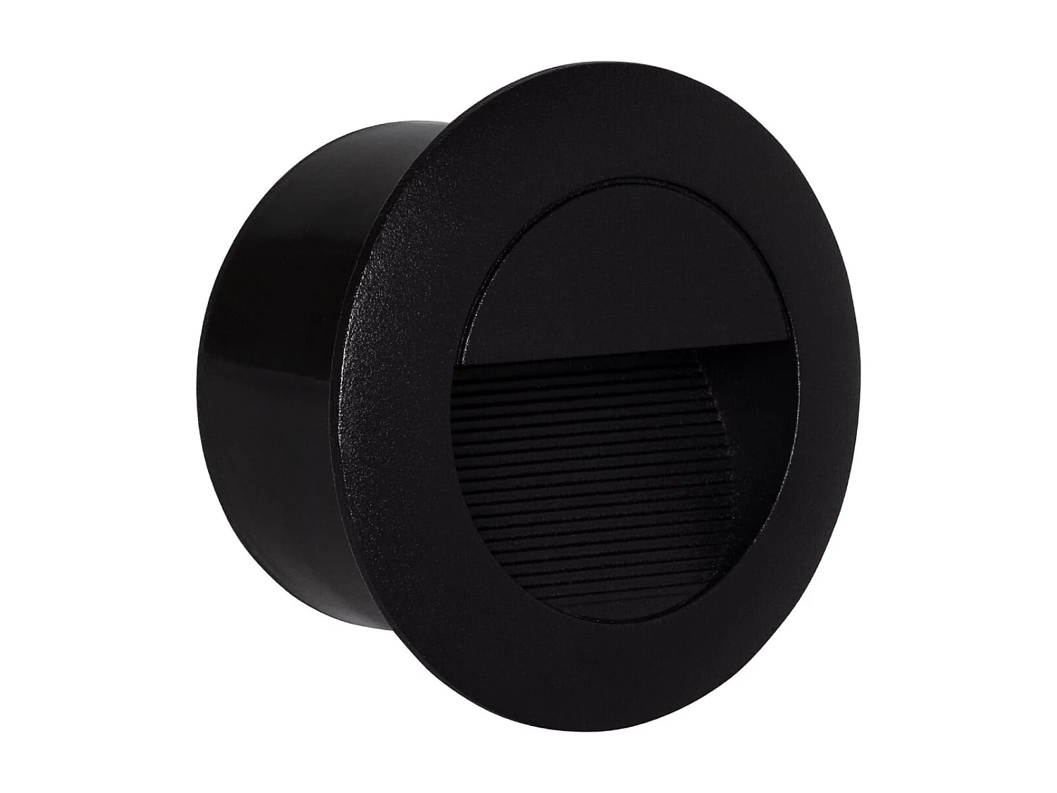 Balise Murale Extérieure LED 3W Encastrable Aluminium Ronde Noire Olite 2700K Blanc chaud