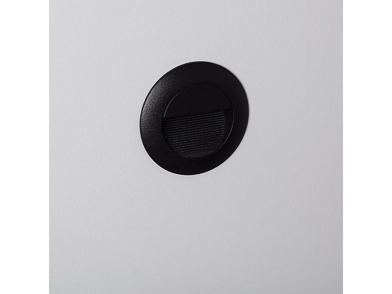 Segnapasso da Esterno LED 3W da Incasso a Parete Circolare Nero Olite 2700K Bianco Caldo