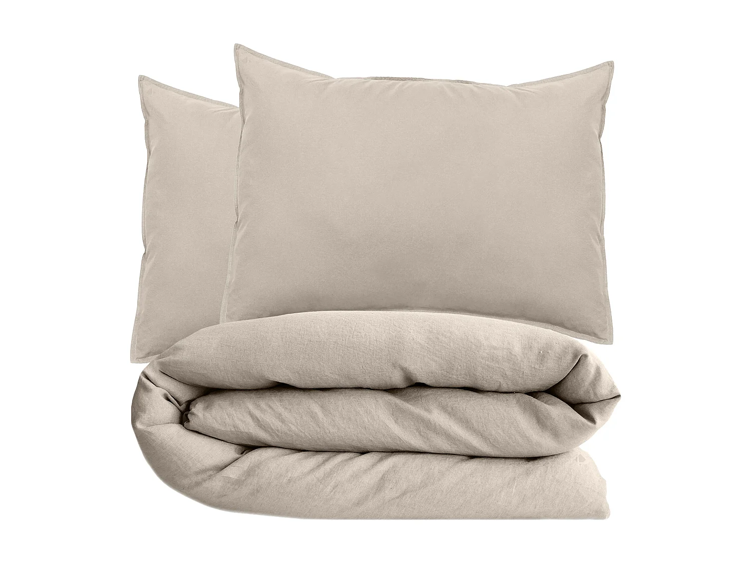 Parure de lit 240x220 cm et 50x70 cm collection OPERA beige ficelle 3 pièces