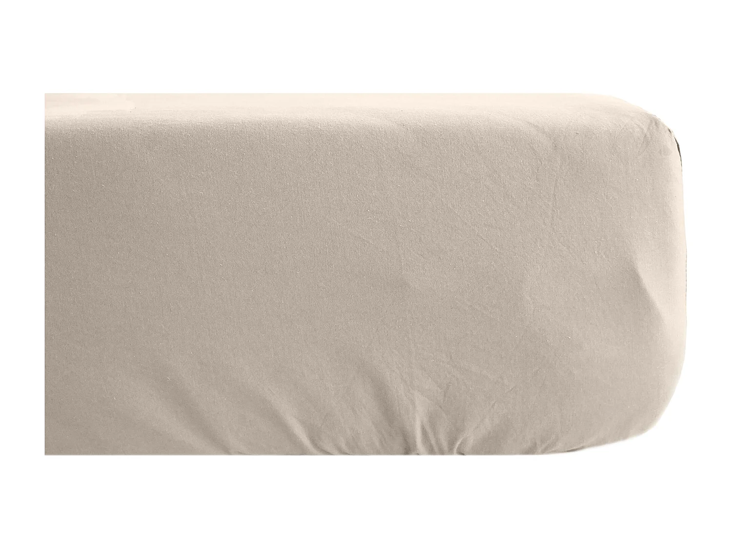 Drap housse 180x200 cm mousseline de coton OPERA beige ficelle