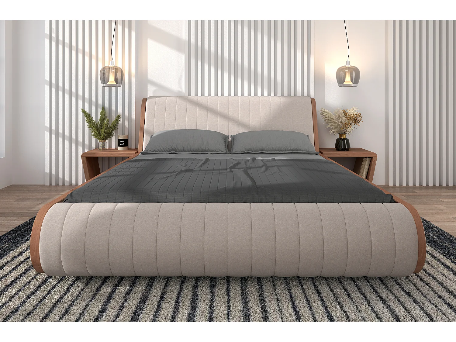 Table de nuit moderne en bois de hêtre massif sans tiroirs Harald / couleur naturelle