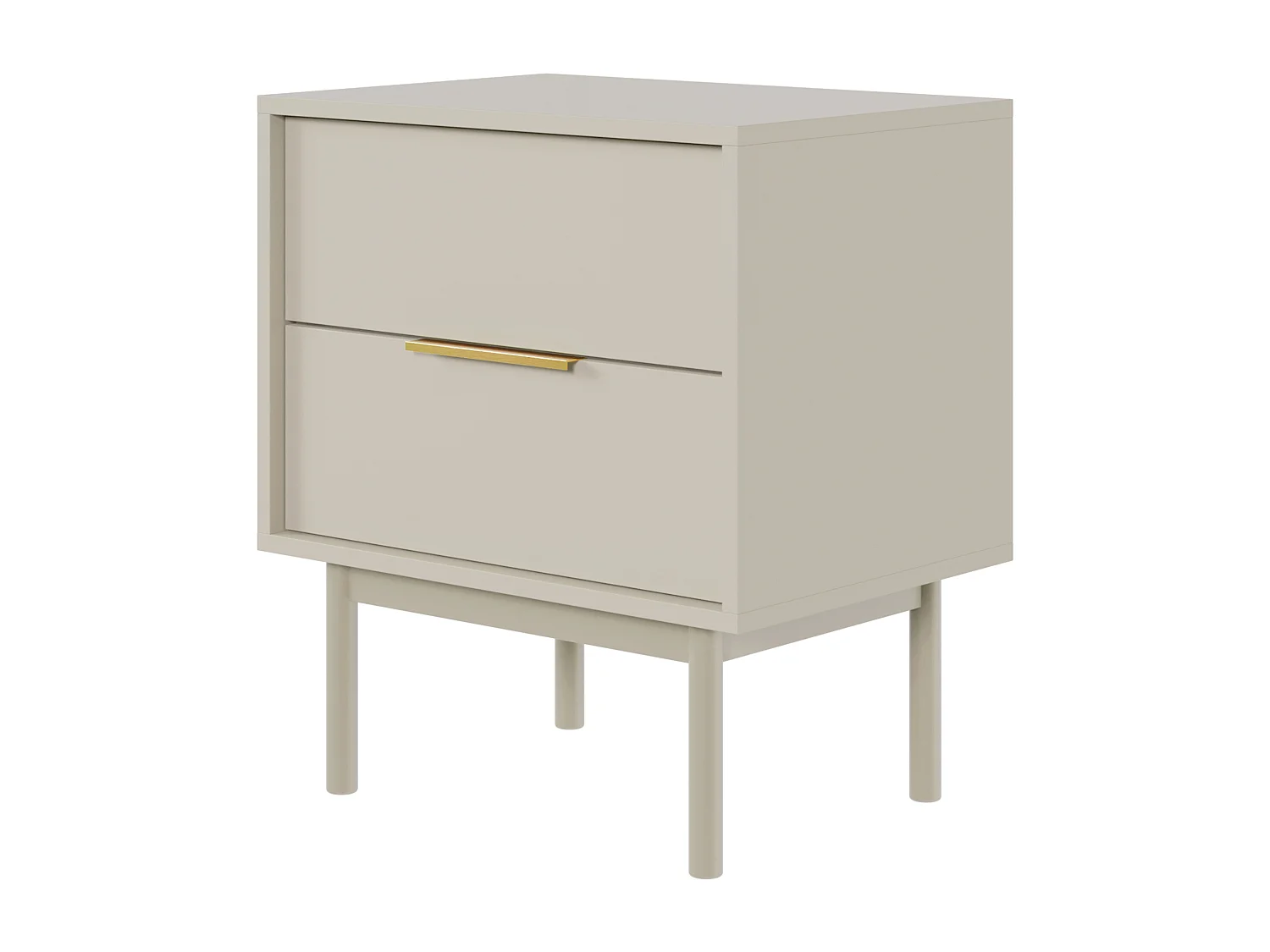 Table de chevet - 54 cm - avec deux tiroirs - taupe (gris-beige) - VIVIARO