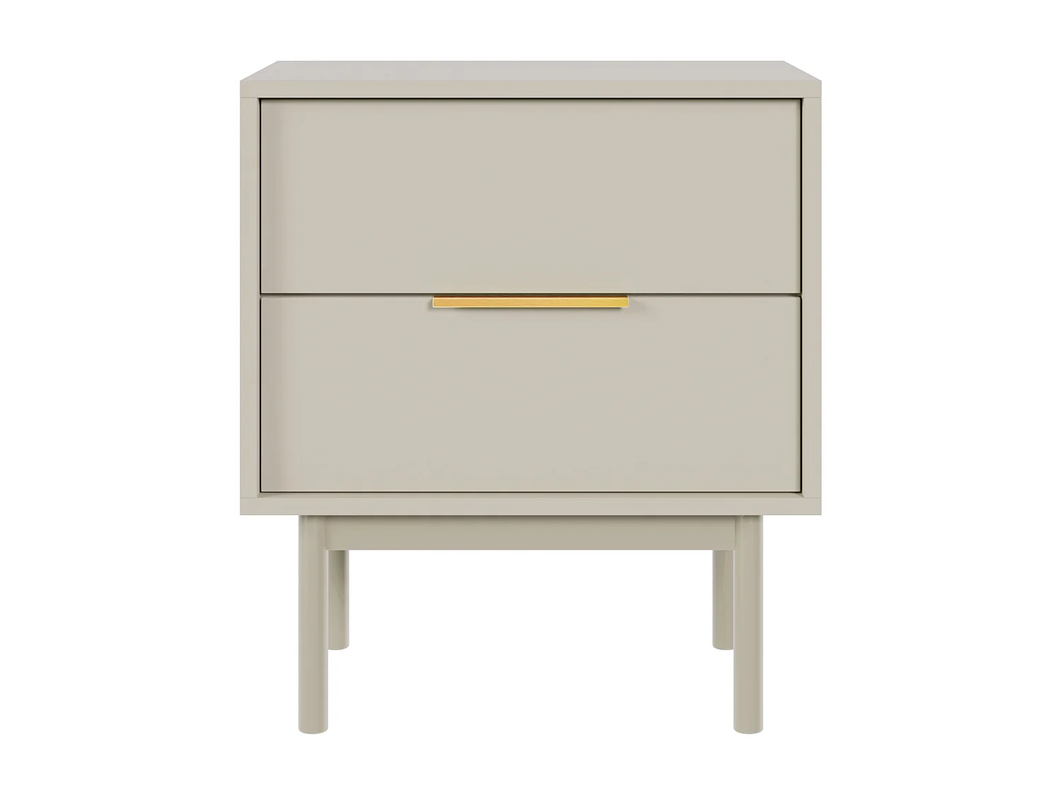 Table de chevet - 54 cm - avec deux tiroirs - taupe (gris-beige) - VIVIARO