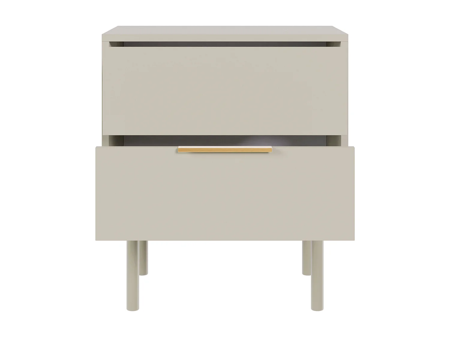 Table de chevet - 54 cm - avec deux tiroirs - taupe (gris-beige) - VIVIARO