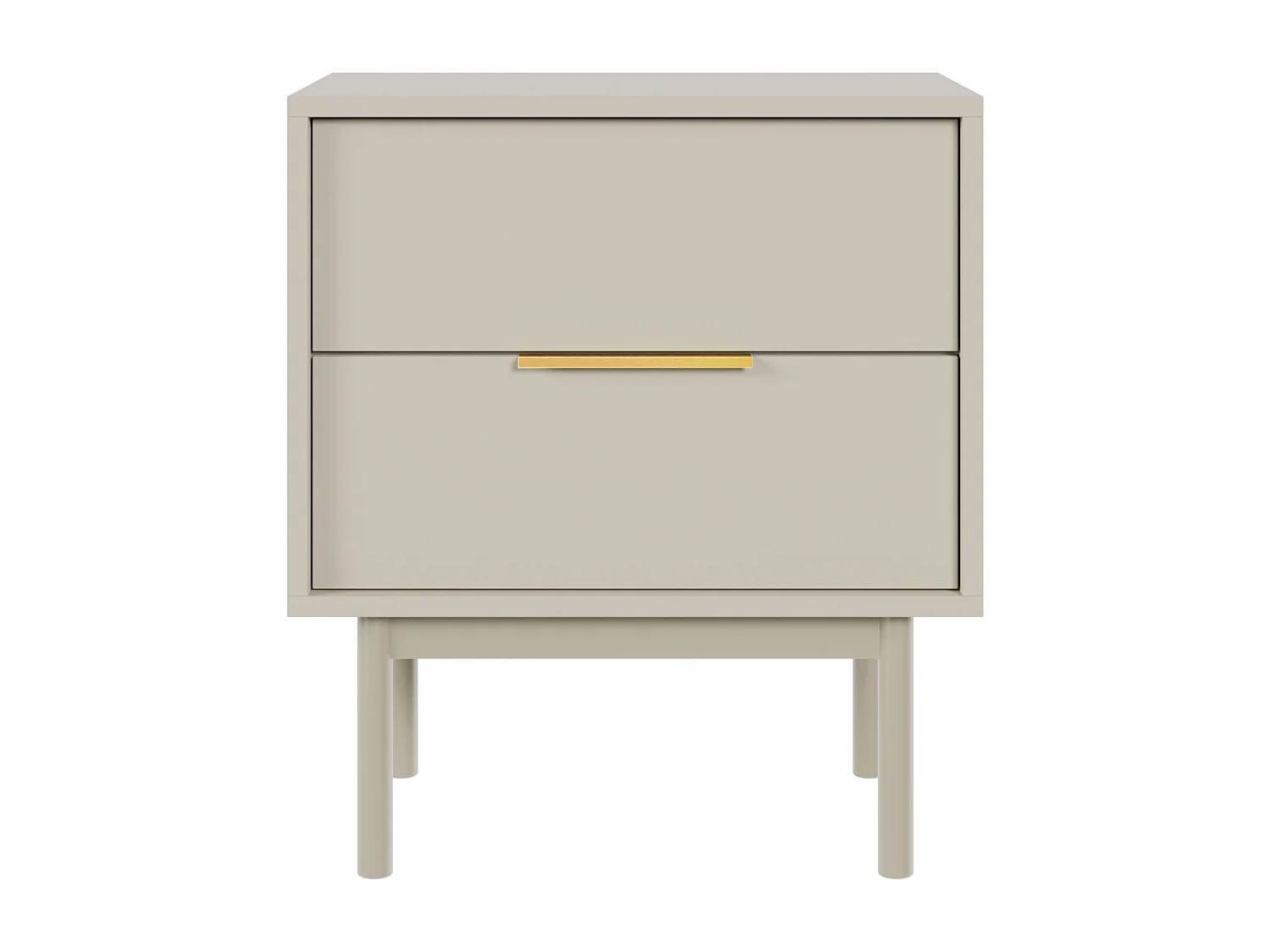 Nachttisch - 54 cm - mit zwei Schubladen - Taupe (Grau-Beige) - VIVIARO