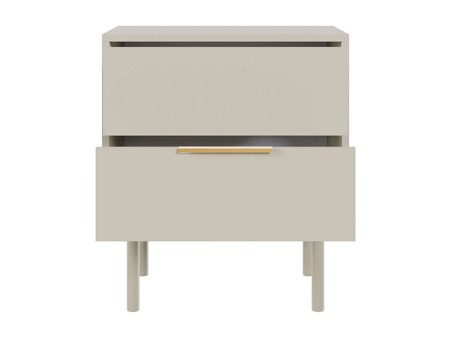 Nachttisch - 54 cm - mit zwei Schubladen - Taupe (Grau-Beige) - VIVIARO