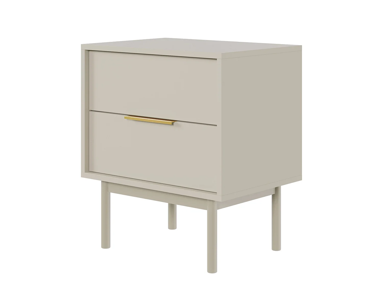 Table de chevet - 54 cm - avec deux tiroirs - taupe (gris-beige) - VIVIARO