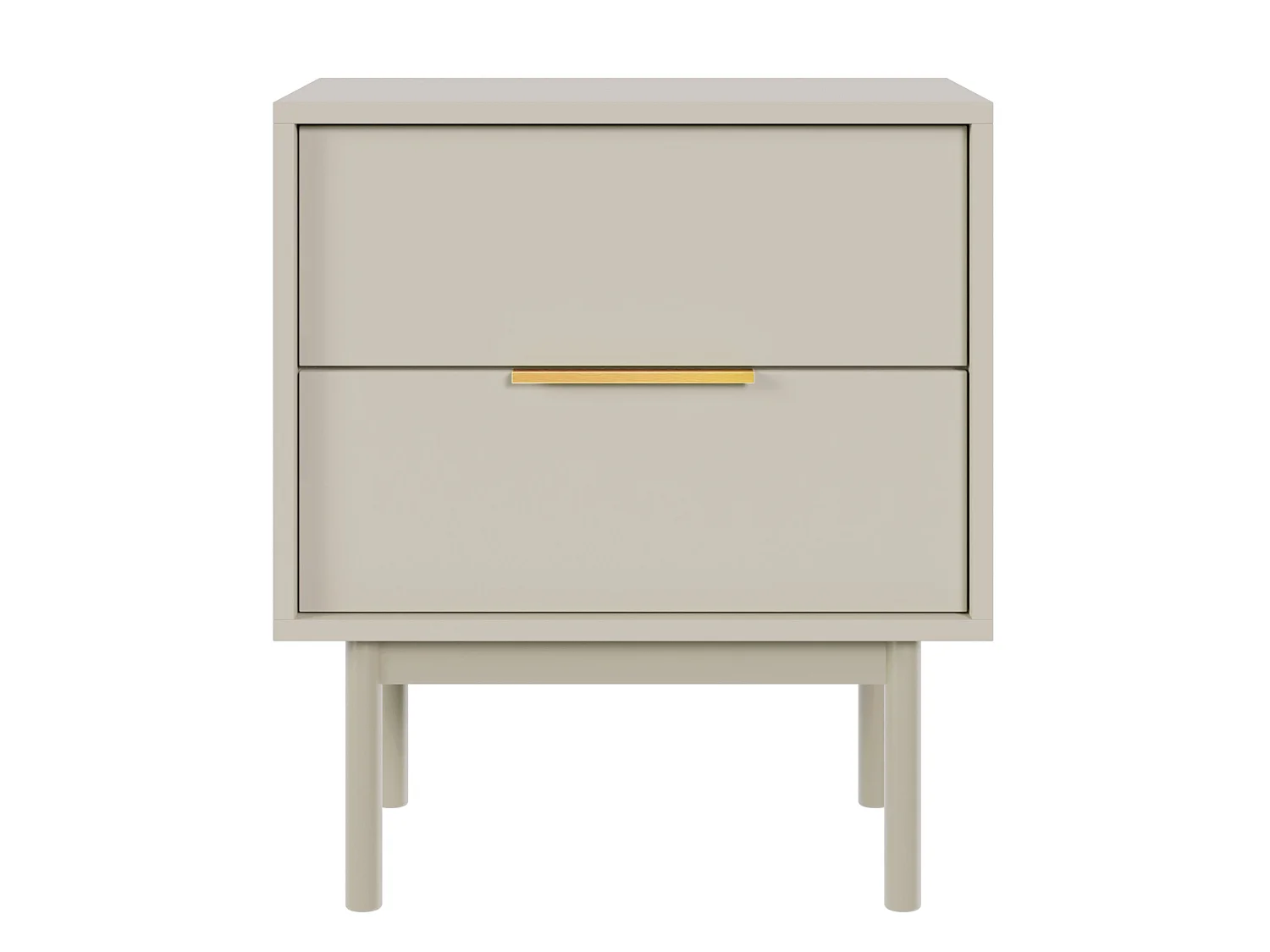 Table de chevet - 54 cm - avec deux tiroirs - taupe (gris-beige) - VIVIARO