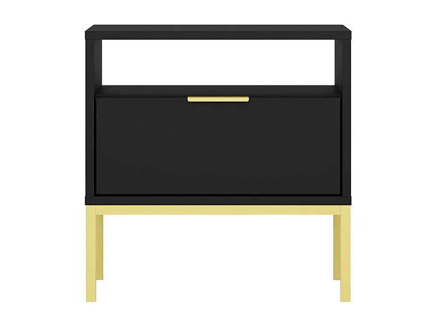 Szafka nocna AUSTIN czarna/złota
