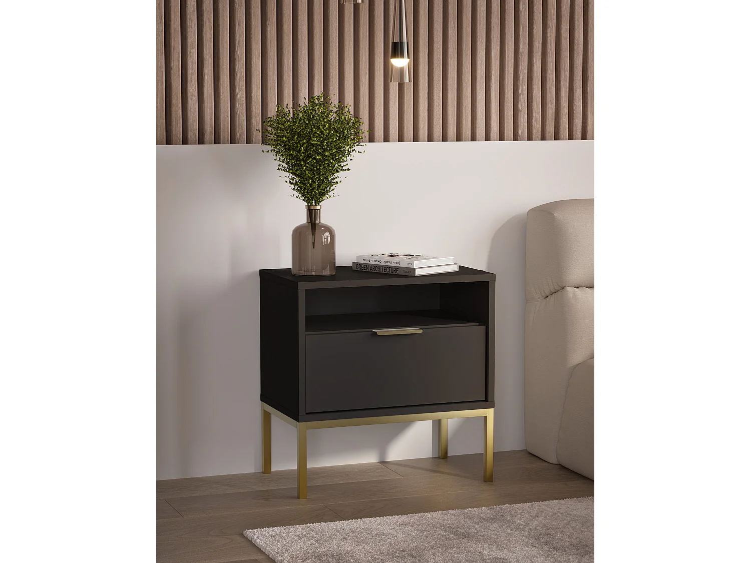 Table de chevet Seattle Noir