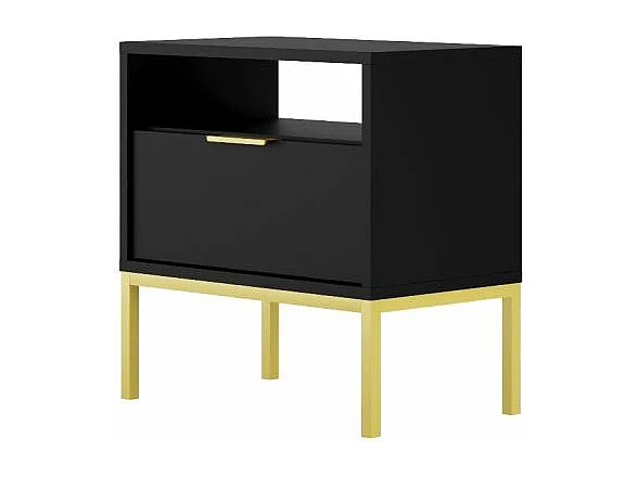 Szafka nocna AUSTIN czarna/złota