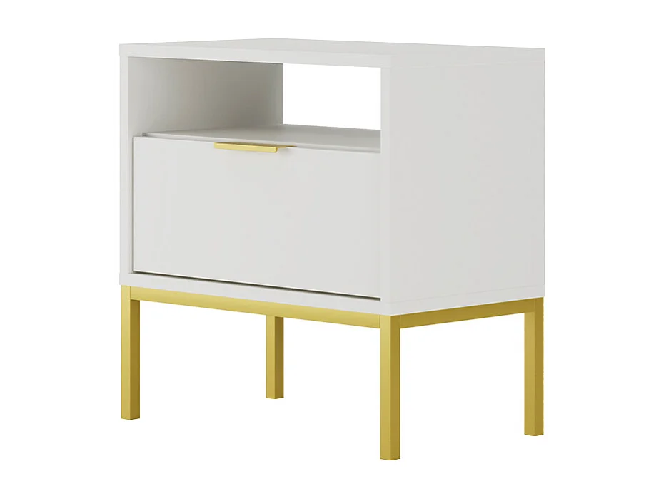 Szafka nocna AUSTIN biała/złota