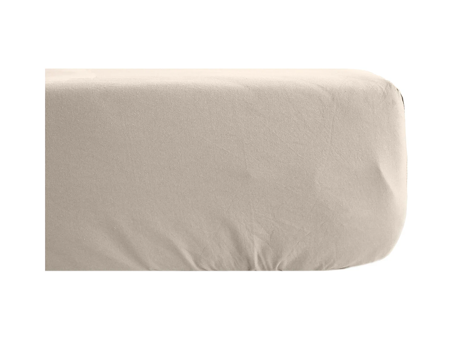 Drap housse 160x200 cm mousseline de coton OPERA beige ficelle