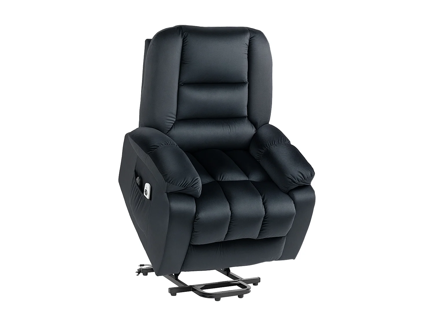 Fauteuil de massage releveur - 8 points de massage, fonction chauffante - 2 télécommandes - velours noir