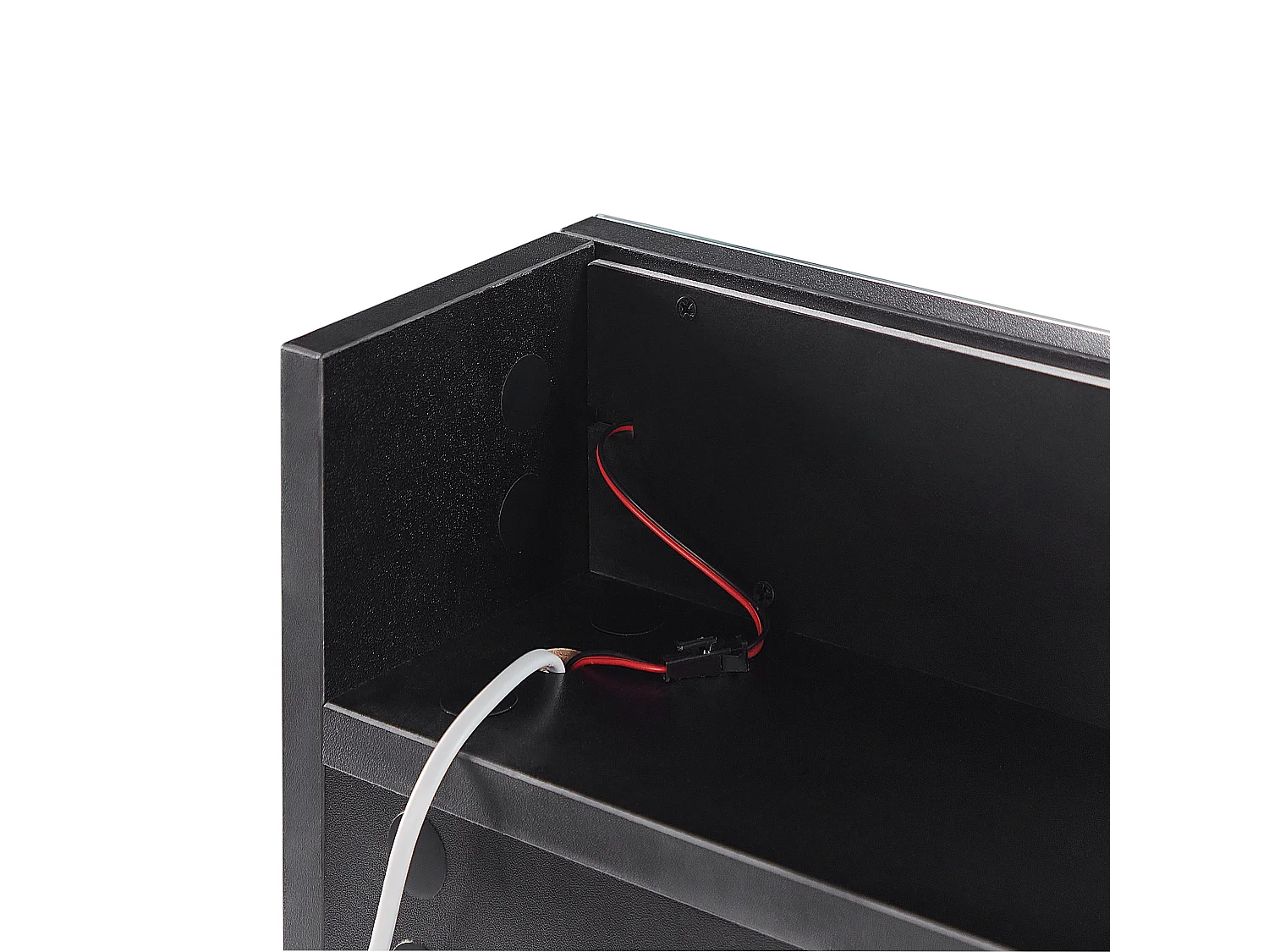 Badkamer wandkast met spiegel LED JARAMILLO 60 cm 60 cm Zwart