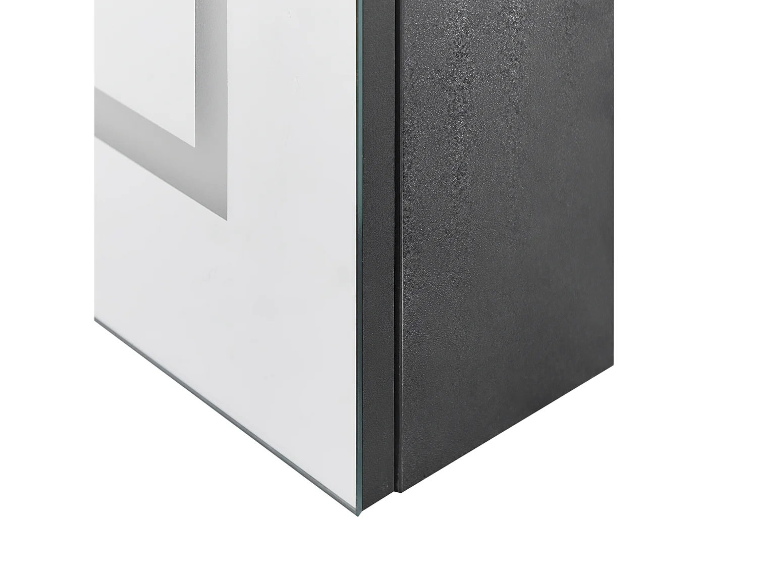 Armario con espejo de pared para baño LED MAZARREDO 60 cm 60 cm Negro