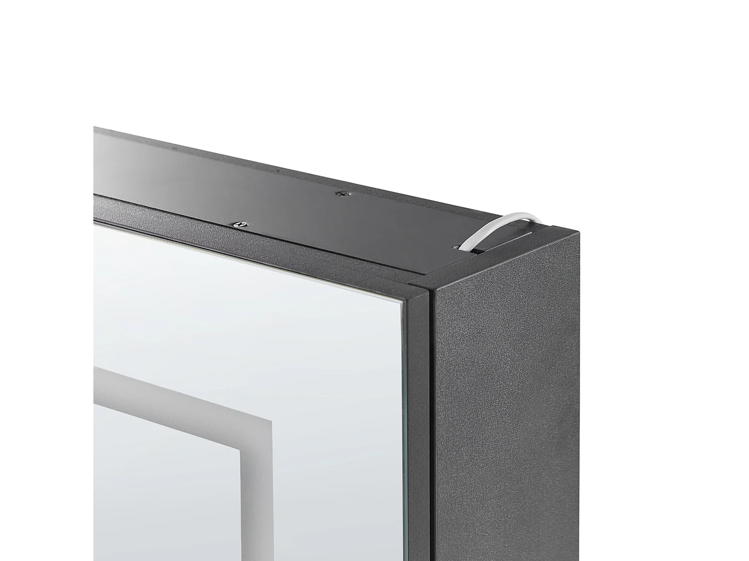 Badkamer wandkast met spiegel LED MAZARREDO 60 cm 60 cm Zwart