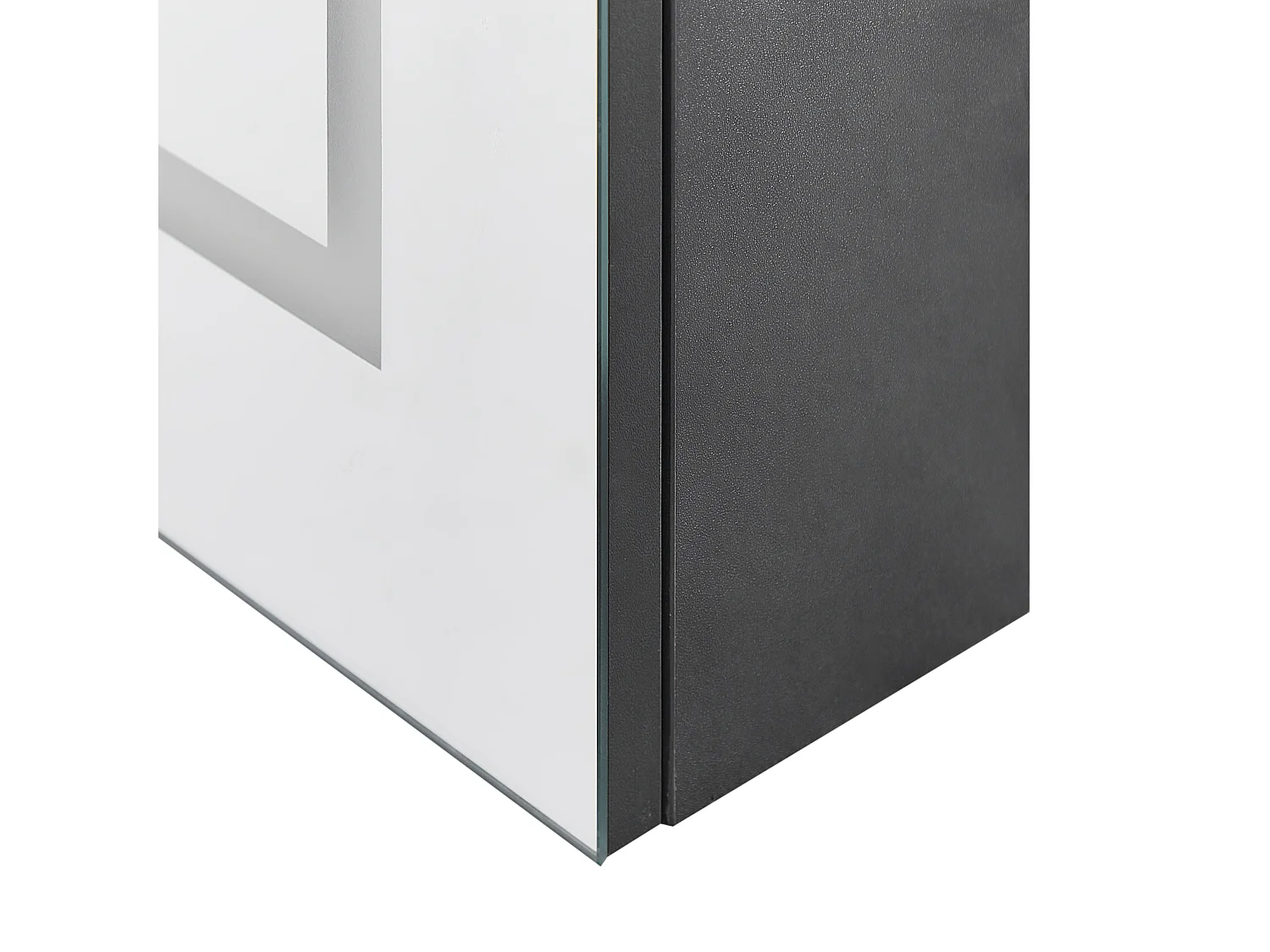 Badkamer wandkast met spiegel LED MAZARREDO 60 cm 60 cm Zwart