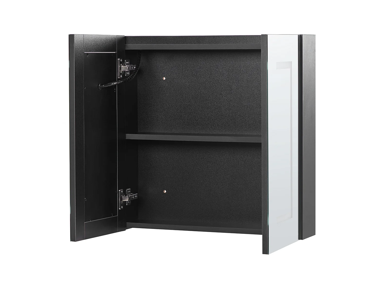 Bad-Spiegelschrank LED MAZARREDO 60 cm 60 cm Schwarz