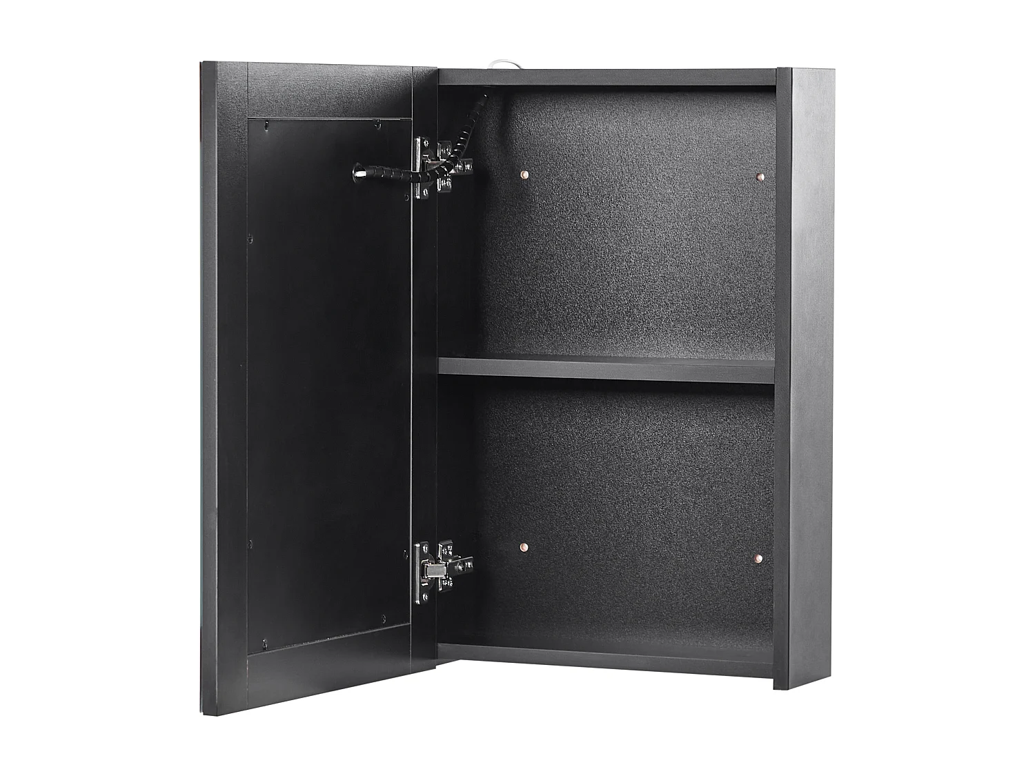 Szafka wisząca łazienkowa z lustrem LED CAMERON 40 cm 60 cm Czarny