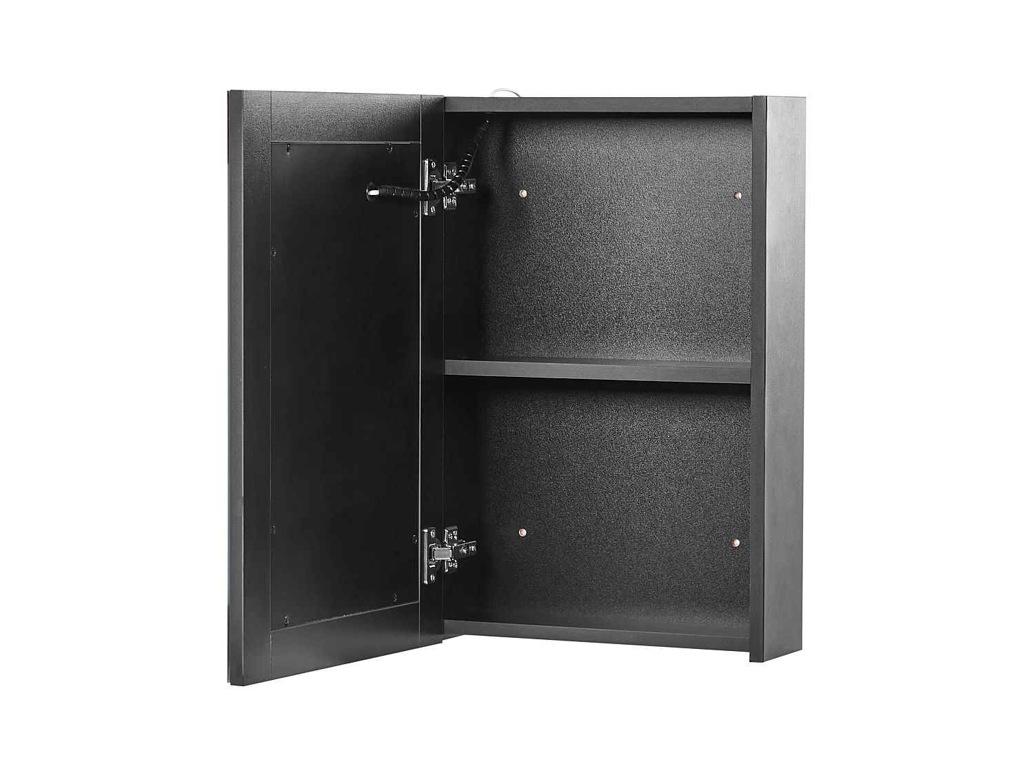 Moderner Bad-Spiegelschrank 40x60 cm 1 türig mit LED Beleuchtung schwarz Cameron