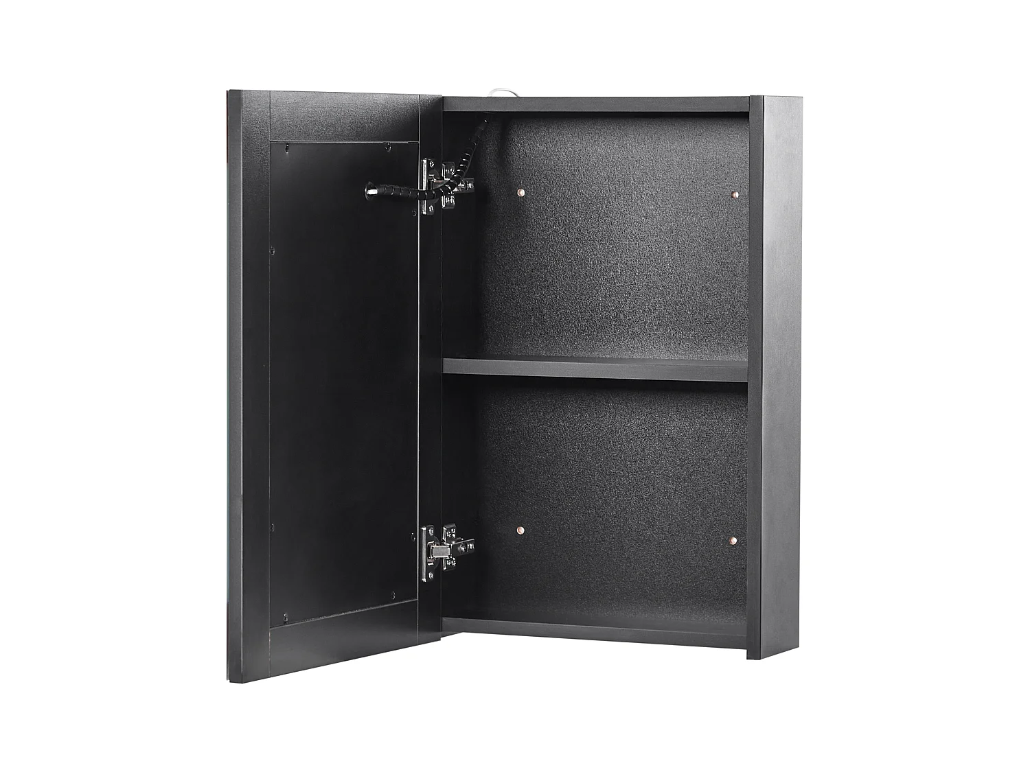 Moderner Bad-Spiegelschrank 40x60 cm 1 türig mit LED Beleuchtung schwarz Cameron