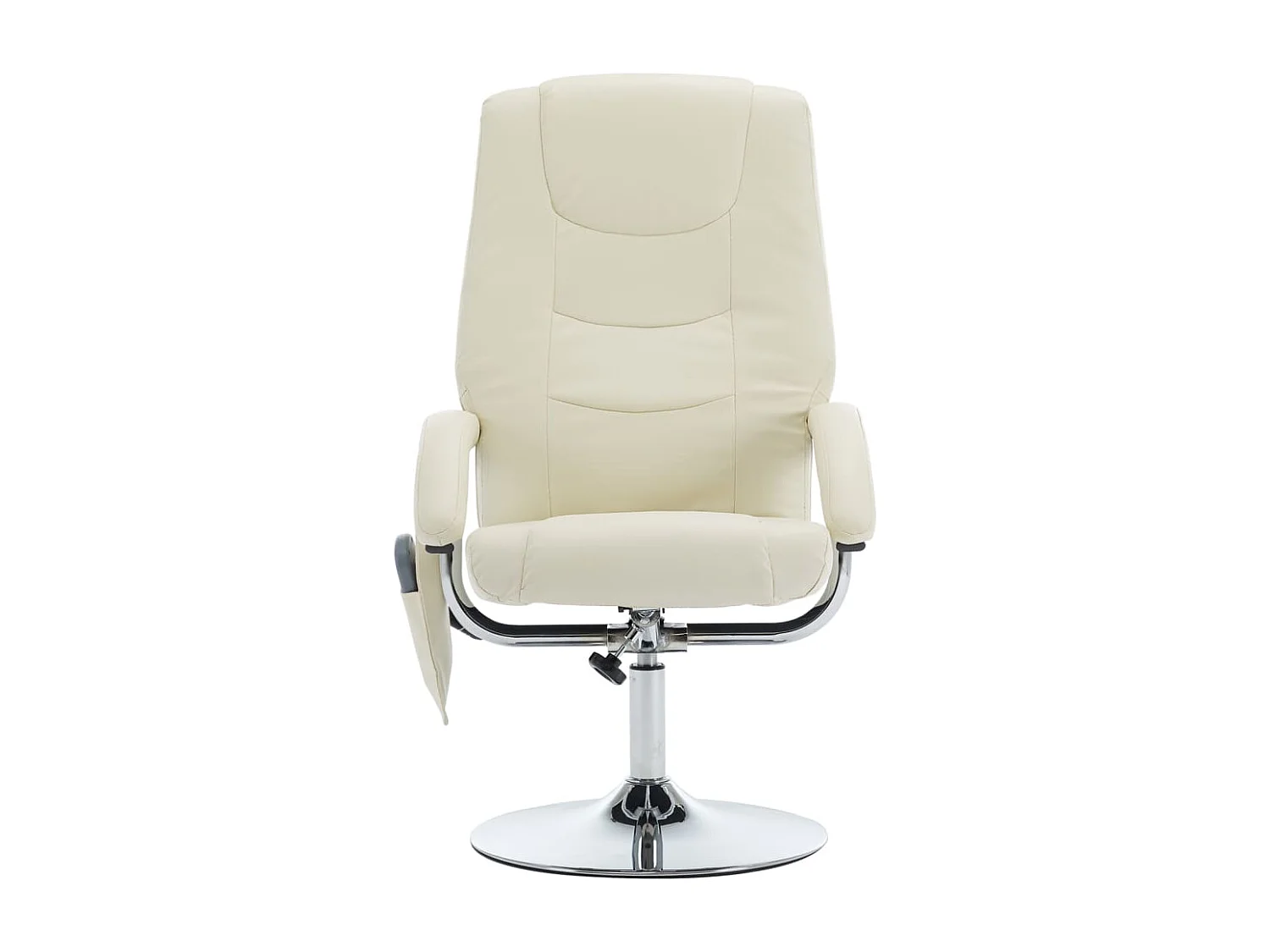 Fauteuil de massage avec repose-pied blanc crème similicuir