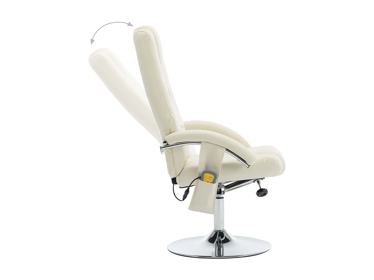 Fauteuil de massage avec repose-pied blanc crème similicuir