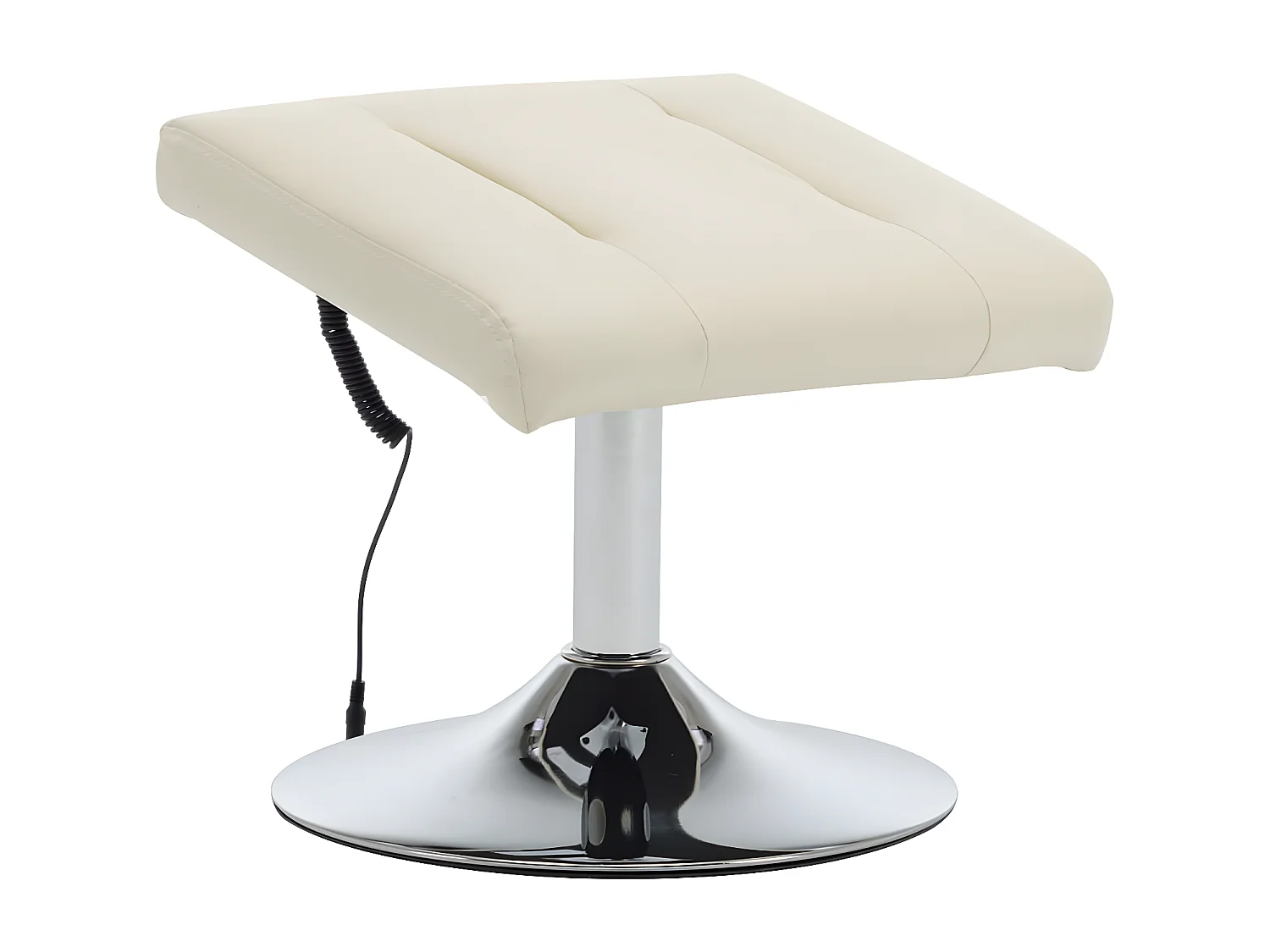Fauteuil de massage avec repose-pied blanc crème similicuir
