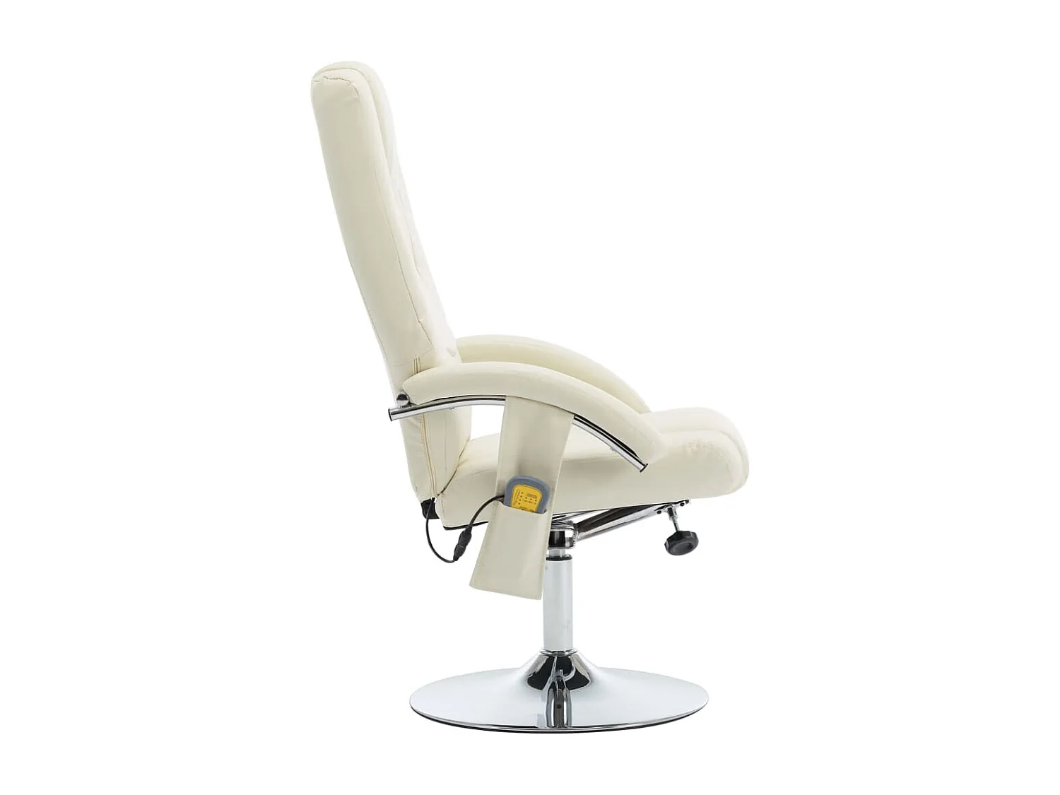 Fauteuil de massage avec repose-pied blanc crème similicuir