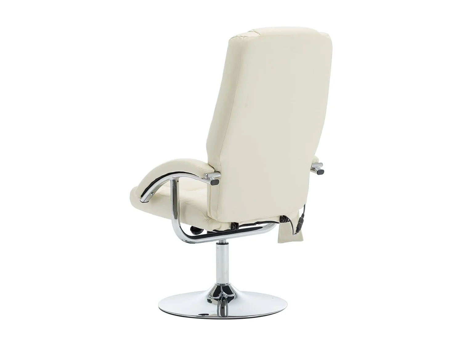 Fauteuil de massage avec repose-pied blanc crème similicuir