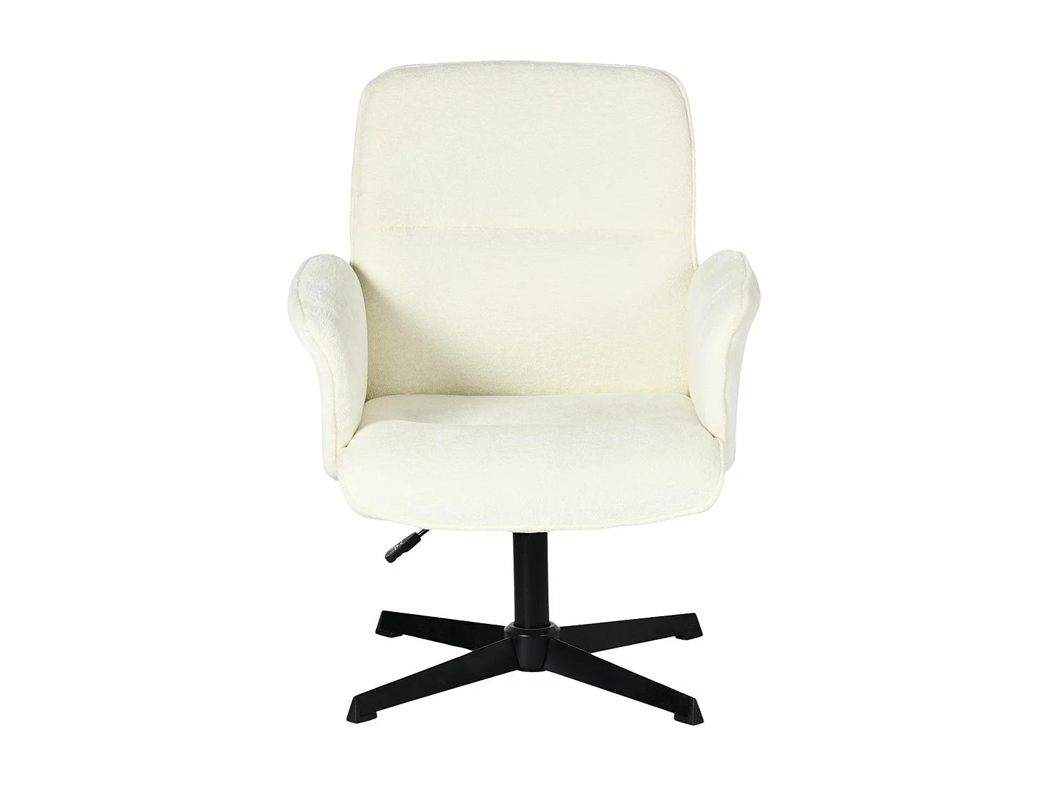Fauteuil de bureau ergonomique pivotante avec accoudoirs en tissu beige THOMASINA RELAX