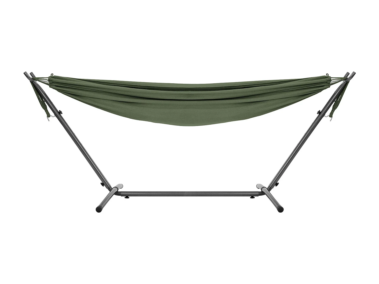 Hamac XXL kaki avec sac de transport et support réglable en acier pour jardin