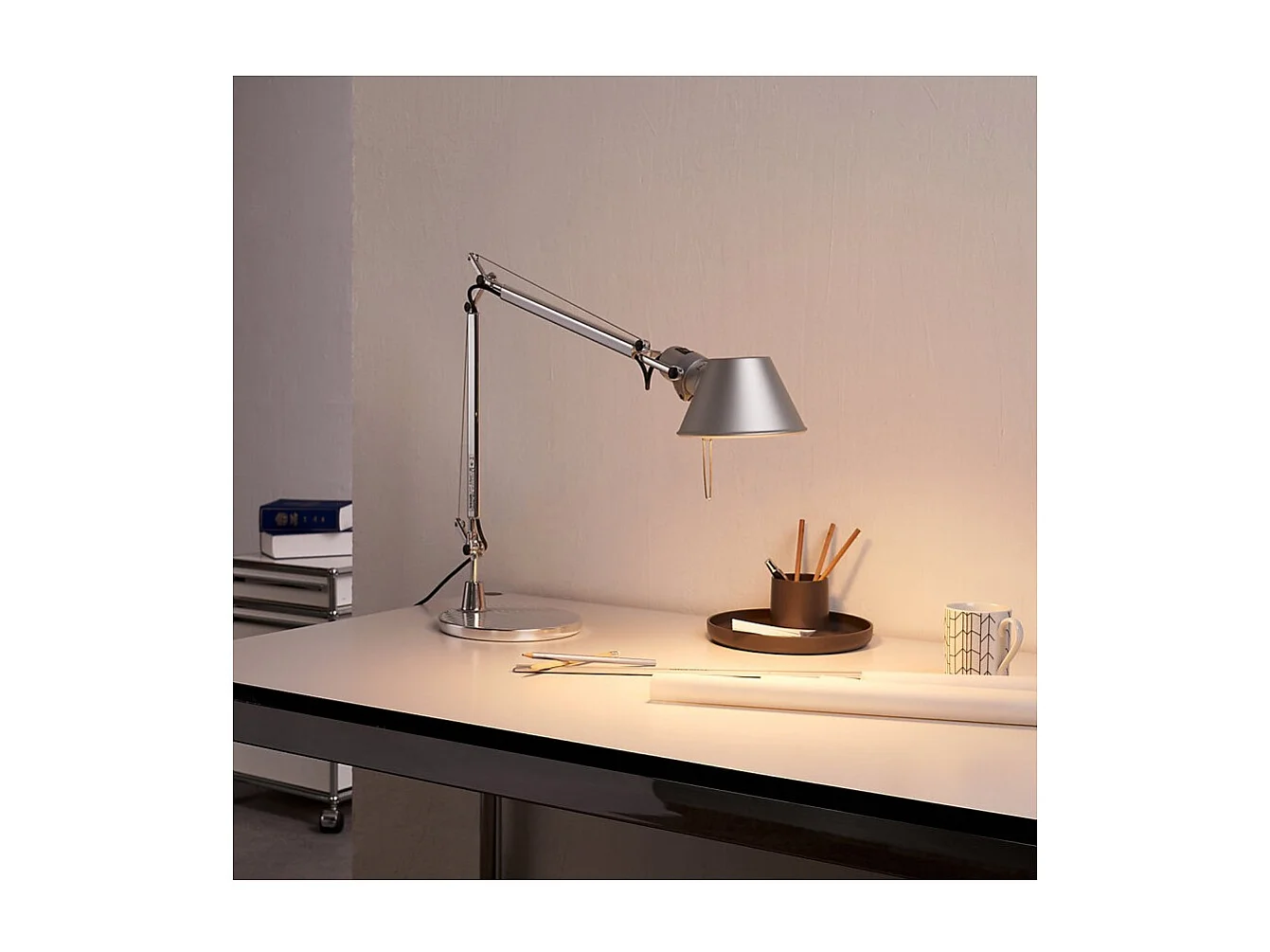 Lampe à Poser LED Tolomeo Micro ARTEMIDE Gris Blanc Chaud 2700K