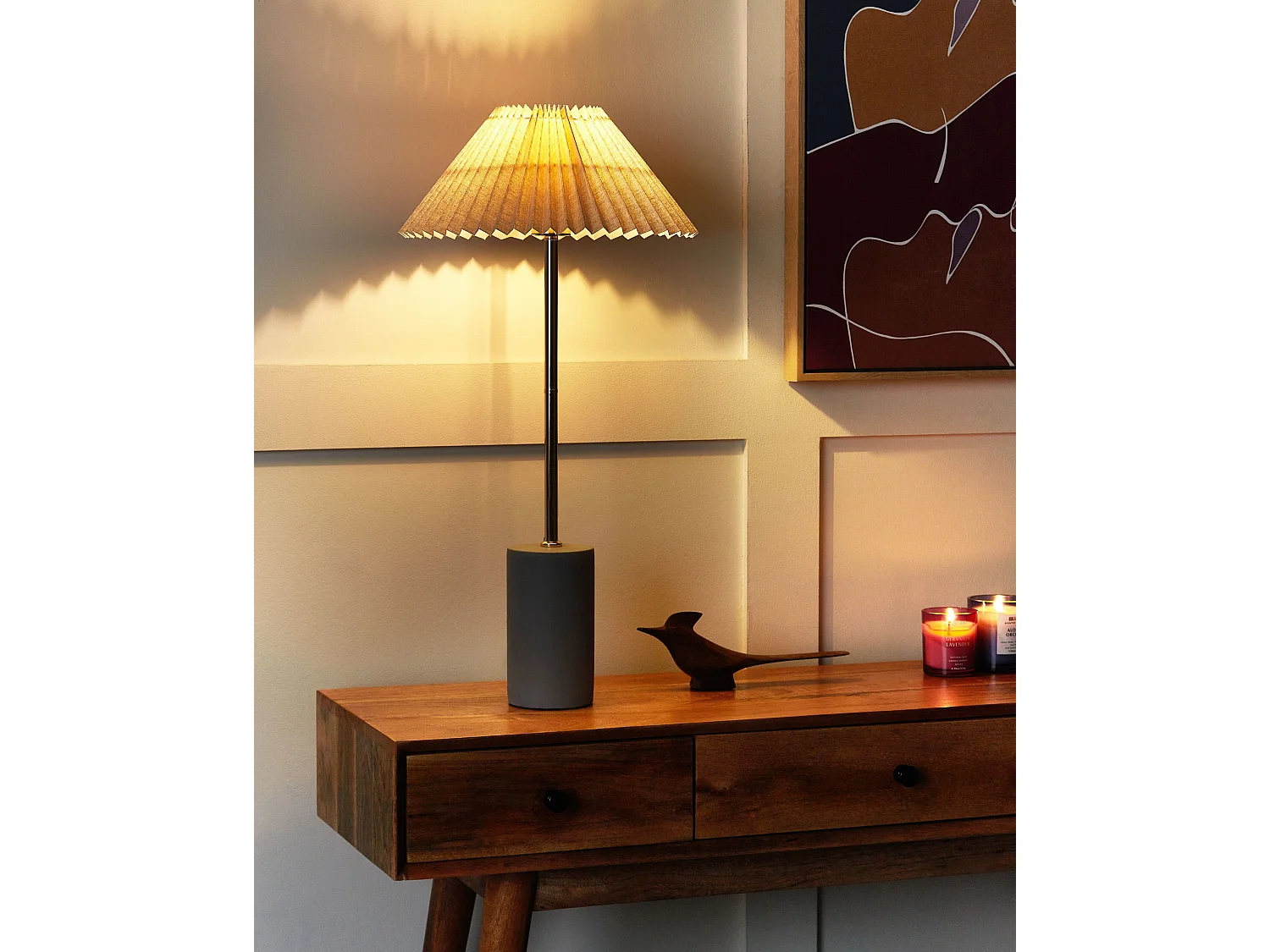 Lampada da tavolo BALUARTE Lino sintetico Beige